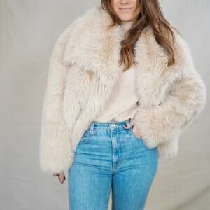 ZARA Faux Fur Cropped Jacket